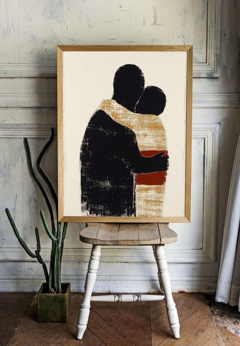 Embrace Silhouette Fine-Art Print. room preview