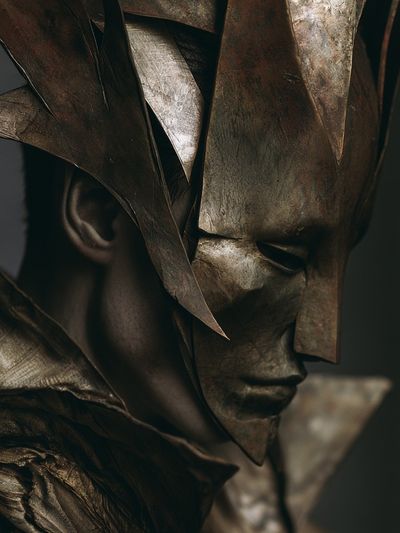 Bronze Mask Portrait Print. poster