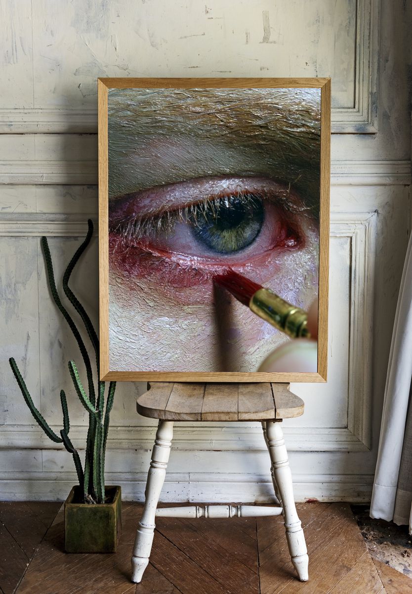 Painterly Eye Close-Up Poster. — room view 1
