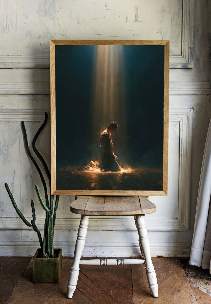 Solitary Figure in Light Poster. room preview