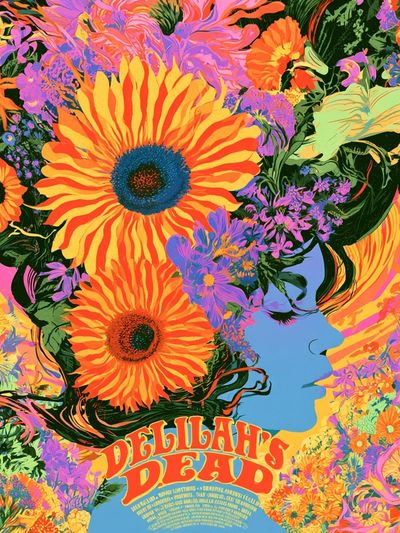 Delilah's Dead Floral Psychedelic Poster.