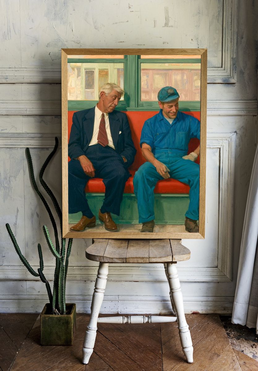 Subway Riders Fine-Art Poster. room preview