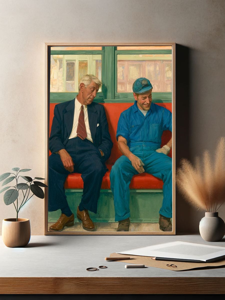 Subway Riders Fine-Art Poster. — room view 2