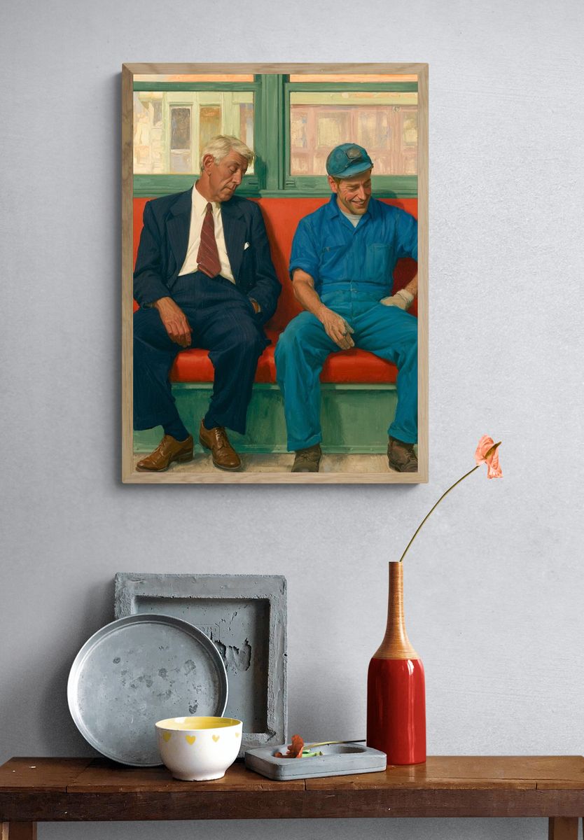 Subway Riders Fine-Art Poster. — room view 3