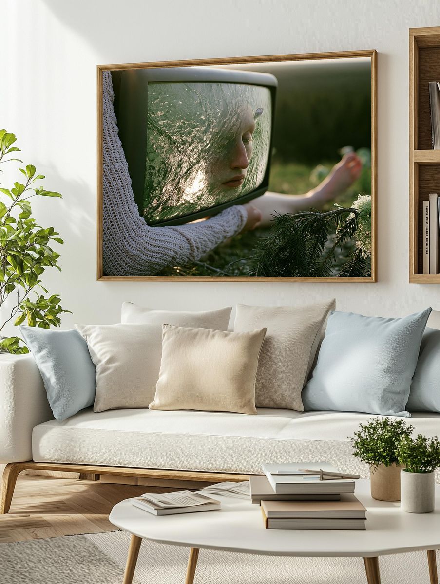 Surreal Mirror Portrait Print. — room view 2
