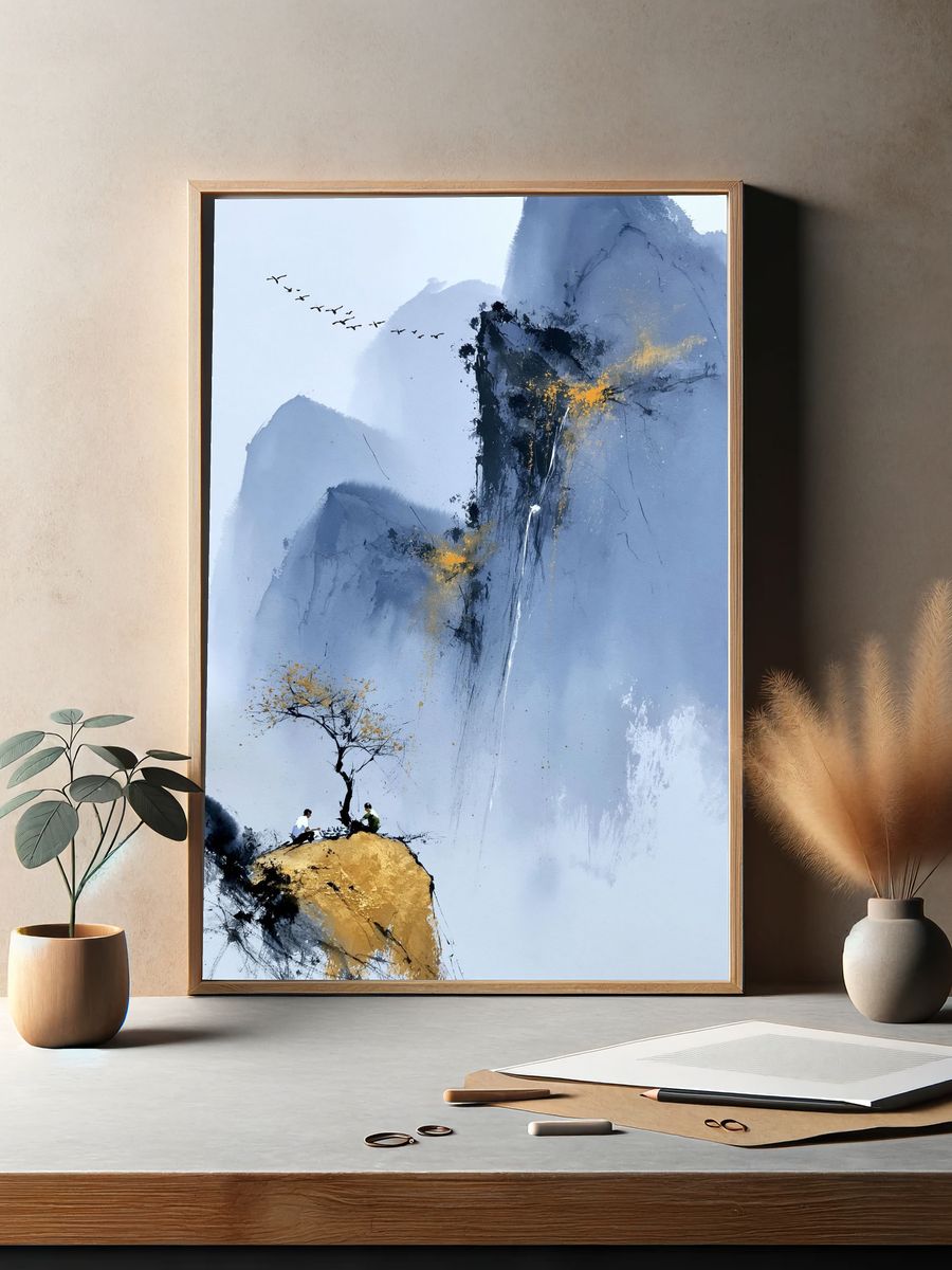 Misty Mountain Inkscape Poster. — room view 2