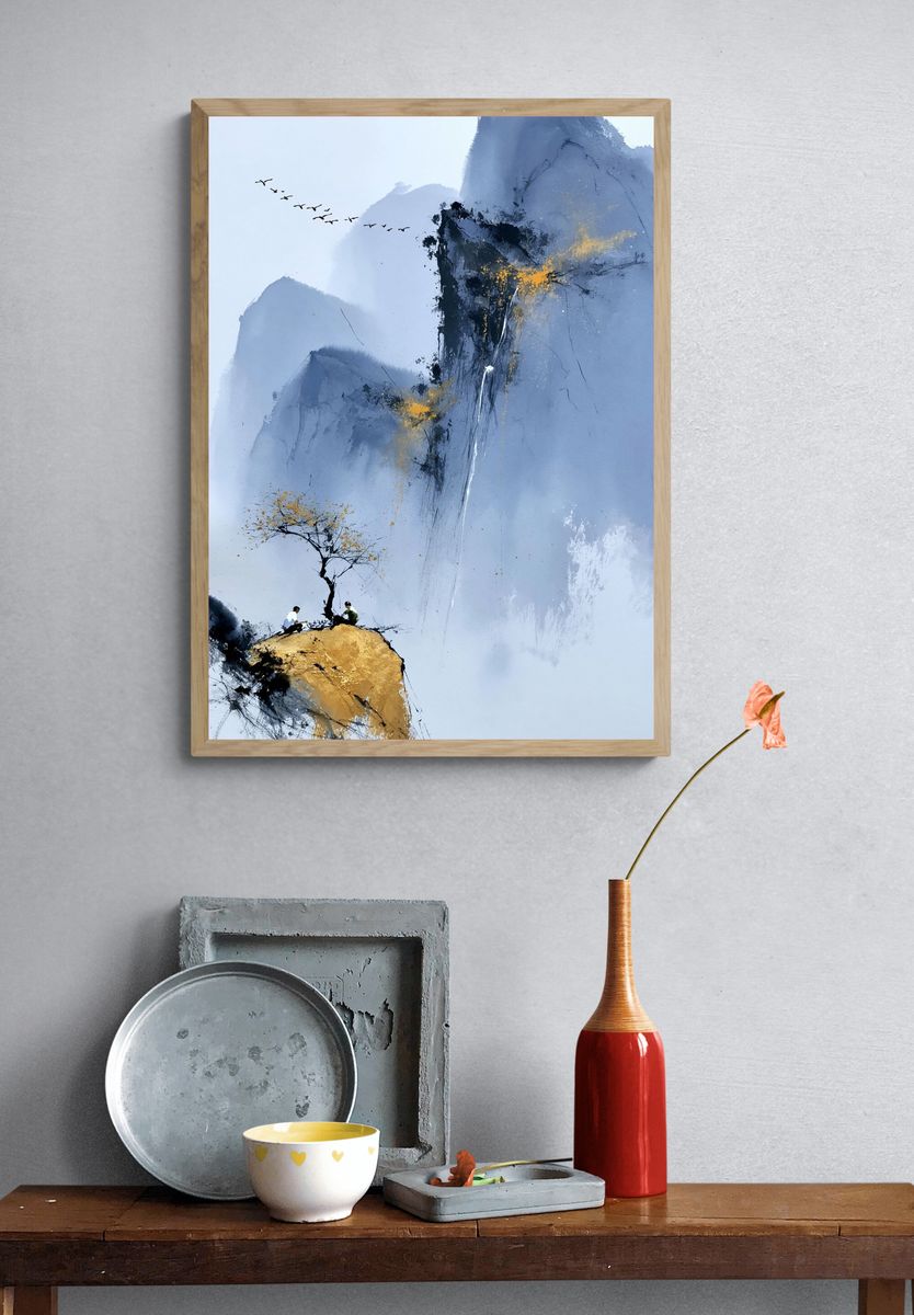 Misty Mountain Inkscape Poster. — room view 3