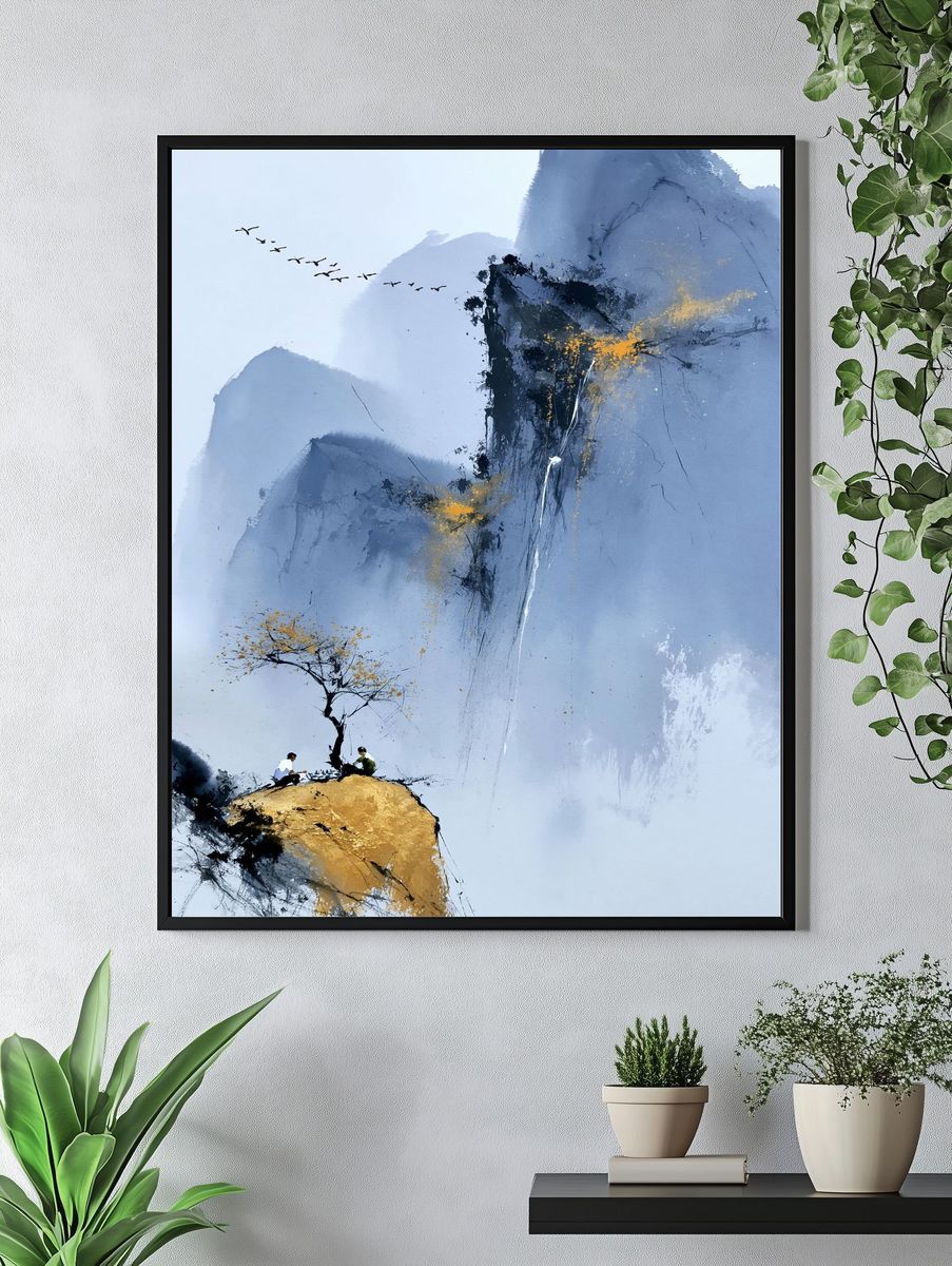 Misty Mountain Inkscape Poster. — room view 4