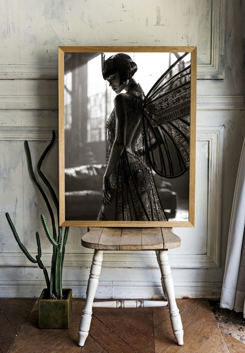 Art Deco Fairy Portrait Print. room preview