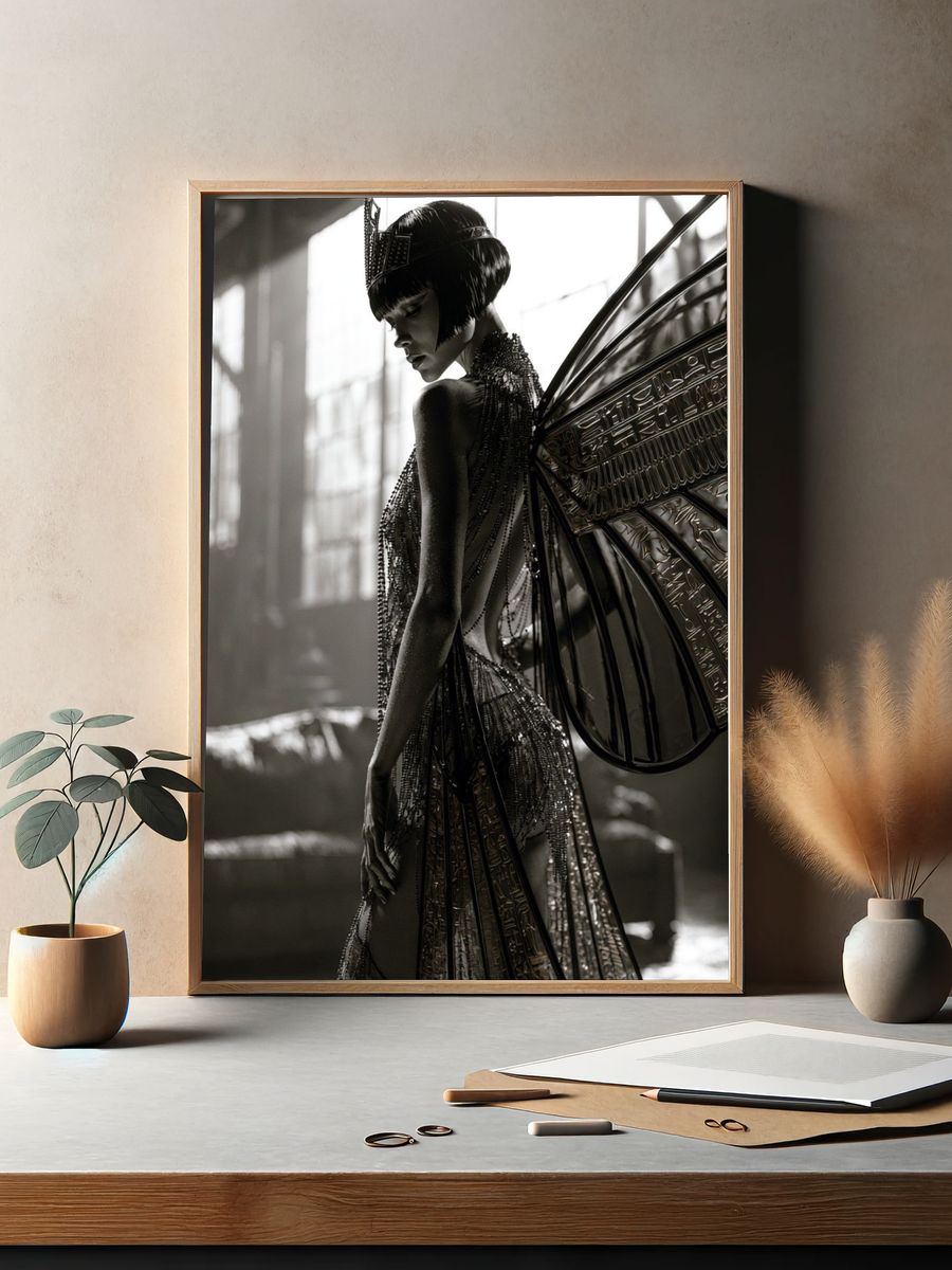 Art Deco Fairy Portrait Print. — room view 2