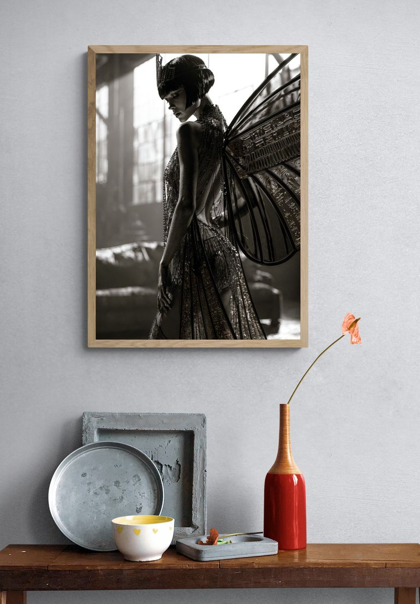 Art Deco Fairy Portrait Print. — room view 3