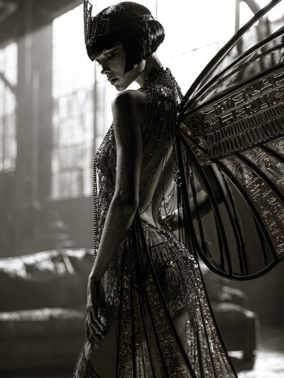 Art Deco Fairy Portrait Print. poster