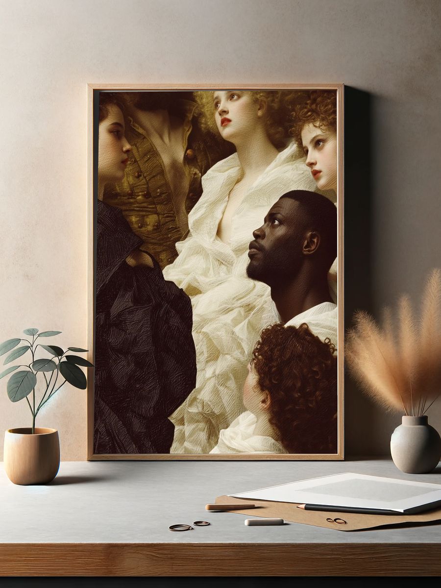 Baroque Portrait Study Print. — room view 2