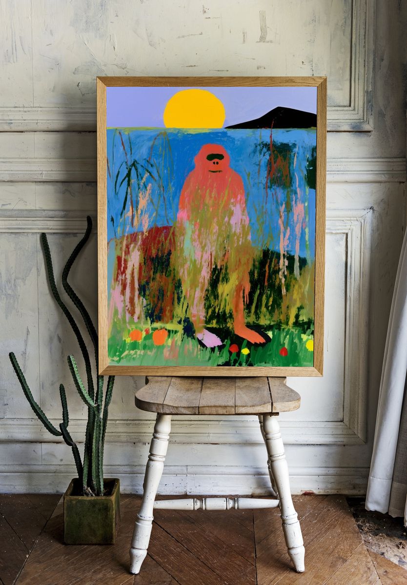 Abstract Figure Landscape Poster. — room view 1