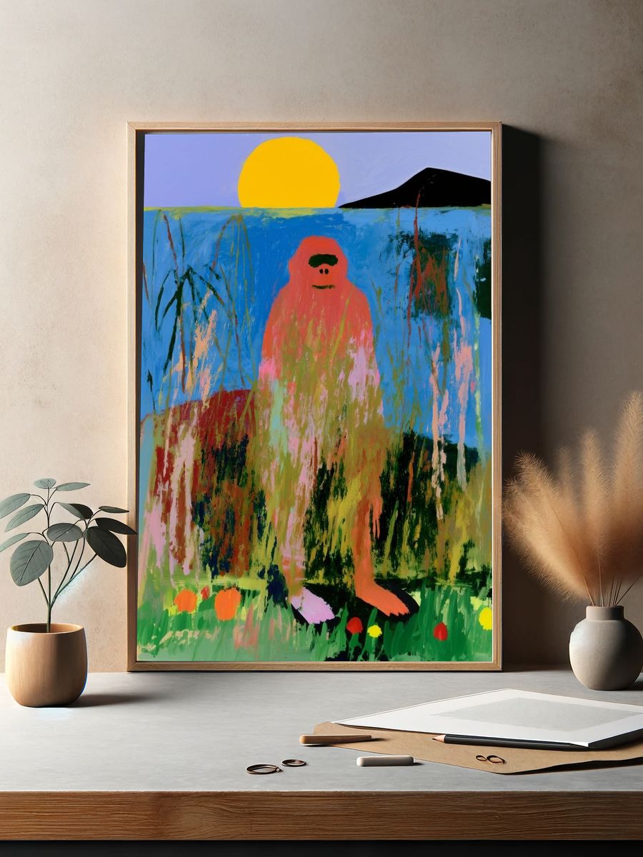 Abstract Figure Landscape Poster. — room view 2
