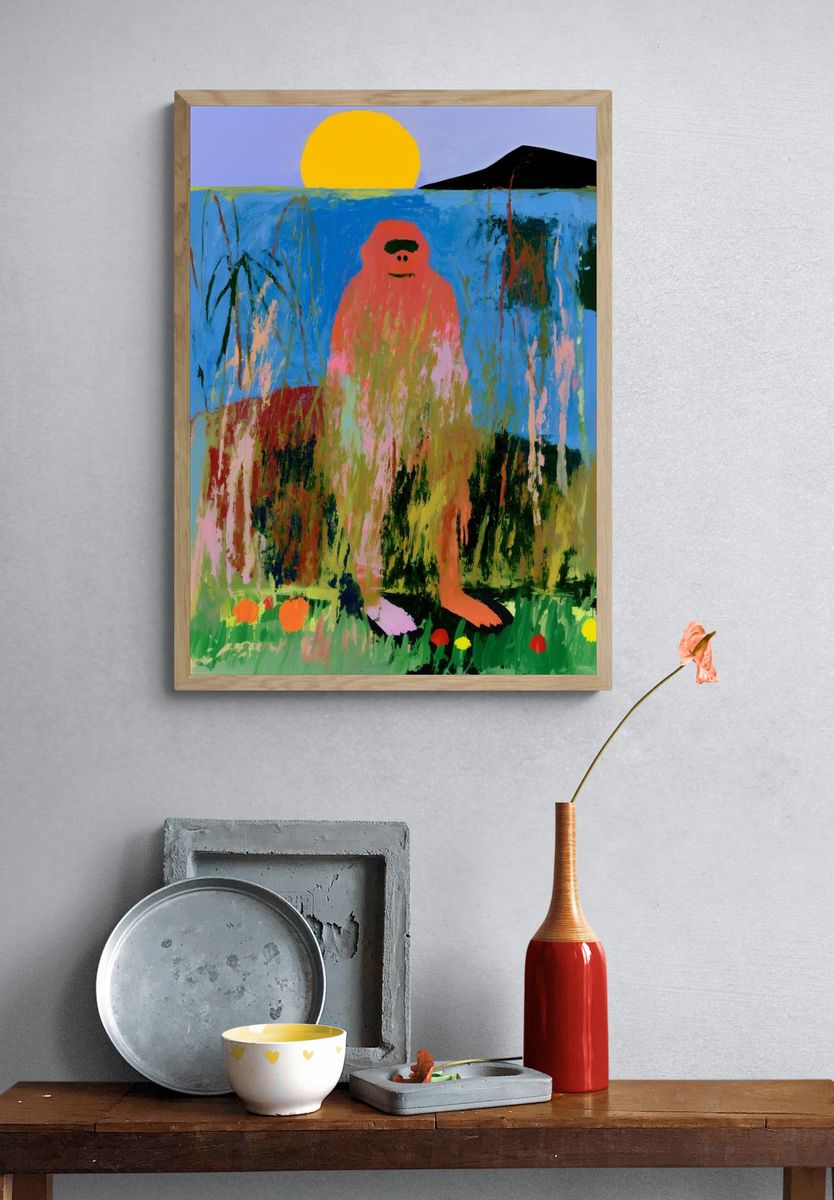 Abstract Figure Landscape Poster. — room view 3