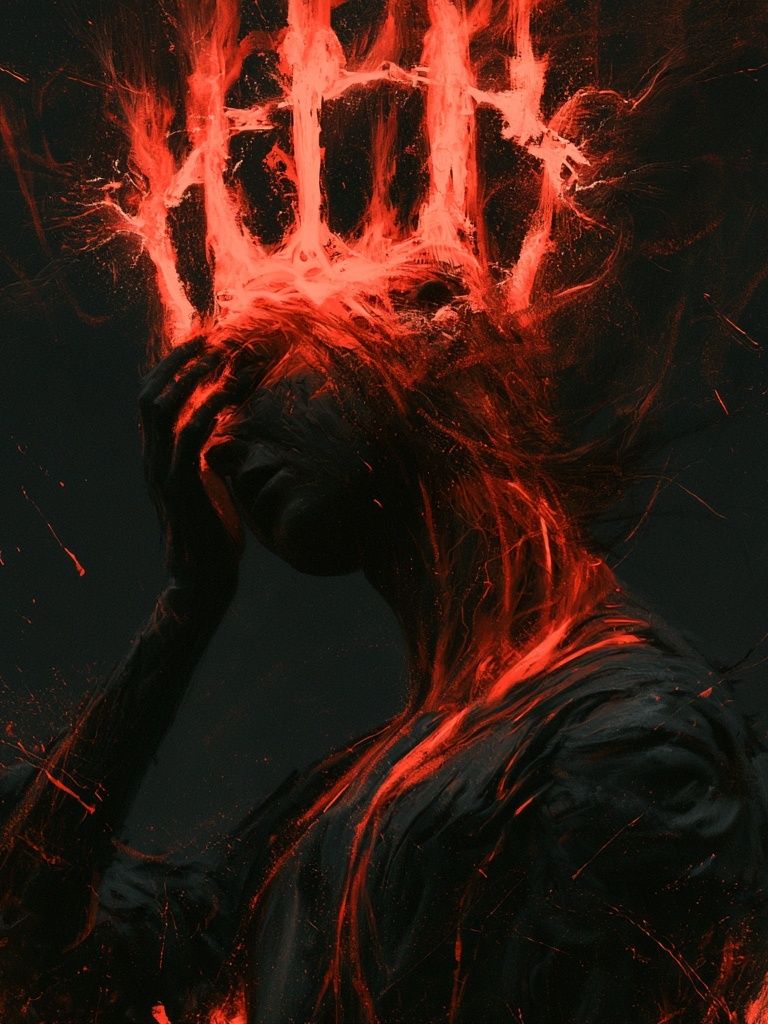 Crimson Mindscape Illustration Poster. poster — fine-art art