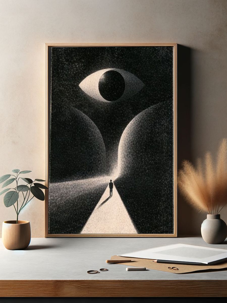 Surreal Eye and Figure Print. — room view 2