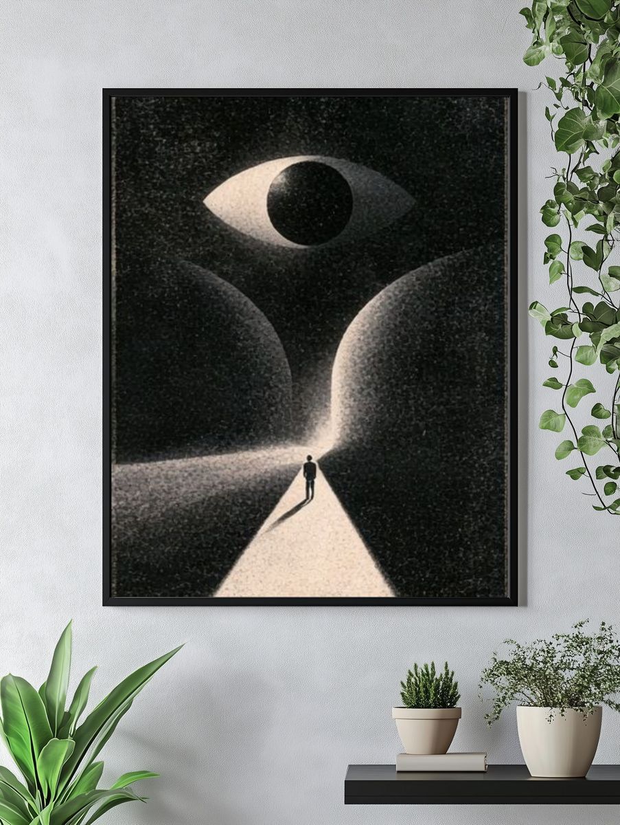 Surreal Eye and Figure Print. — room view 4