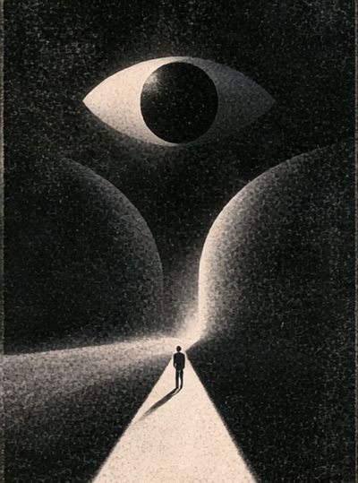 Surreal Eye and Figure Print. poster