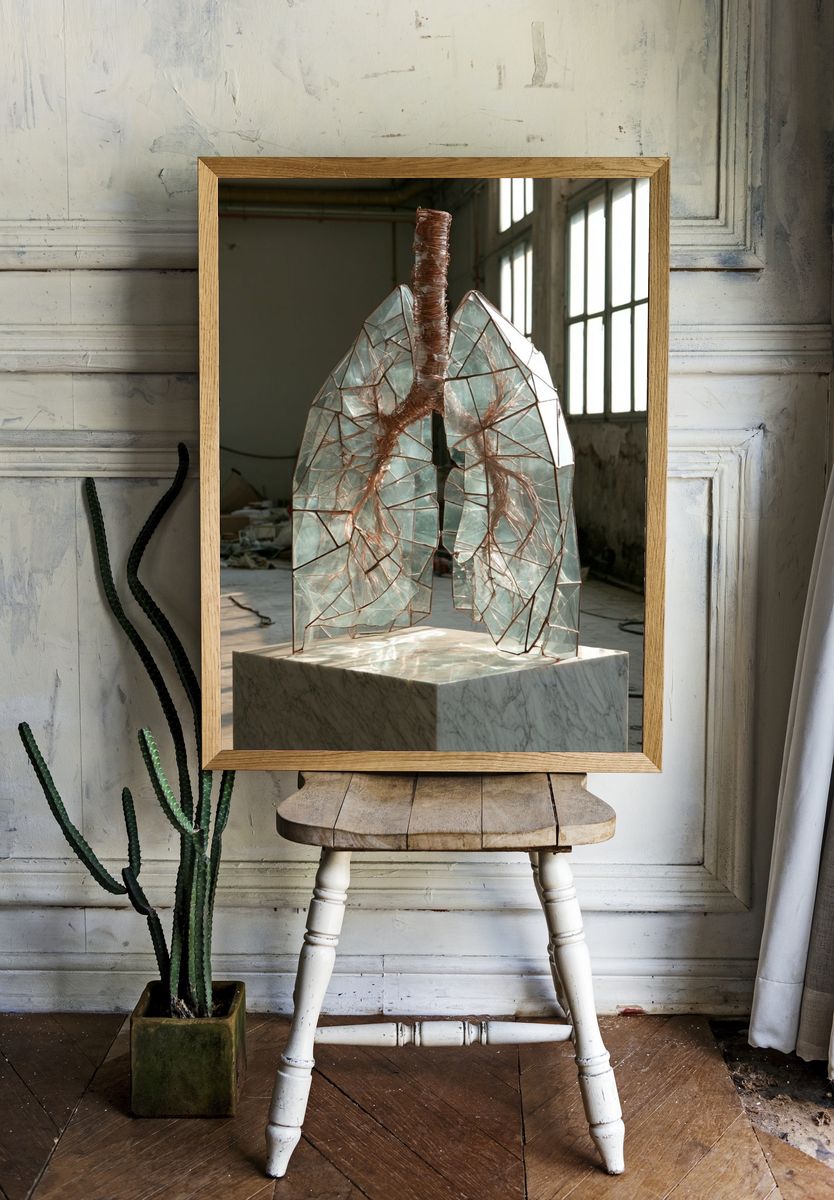 Glass Lung Sculpture Poster. — room view 1