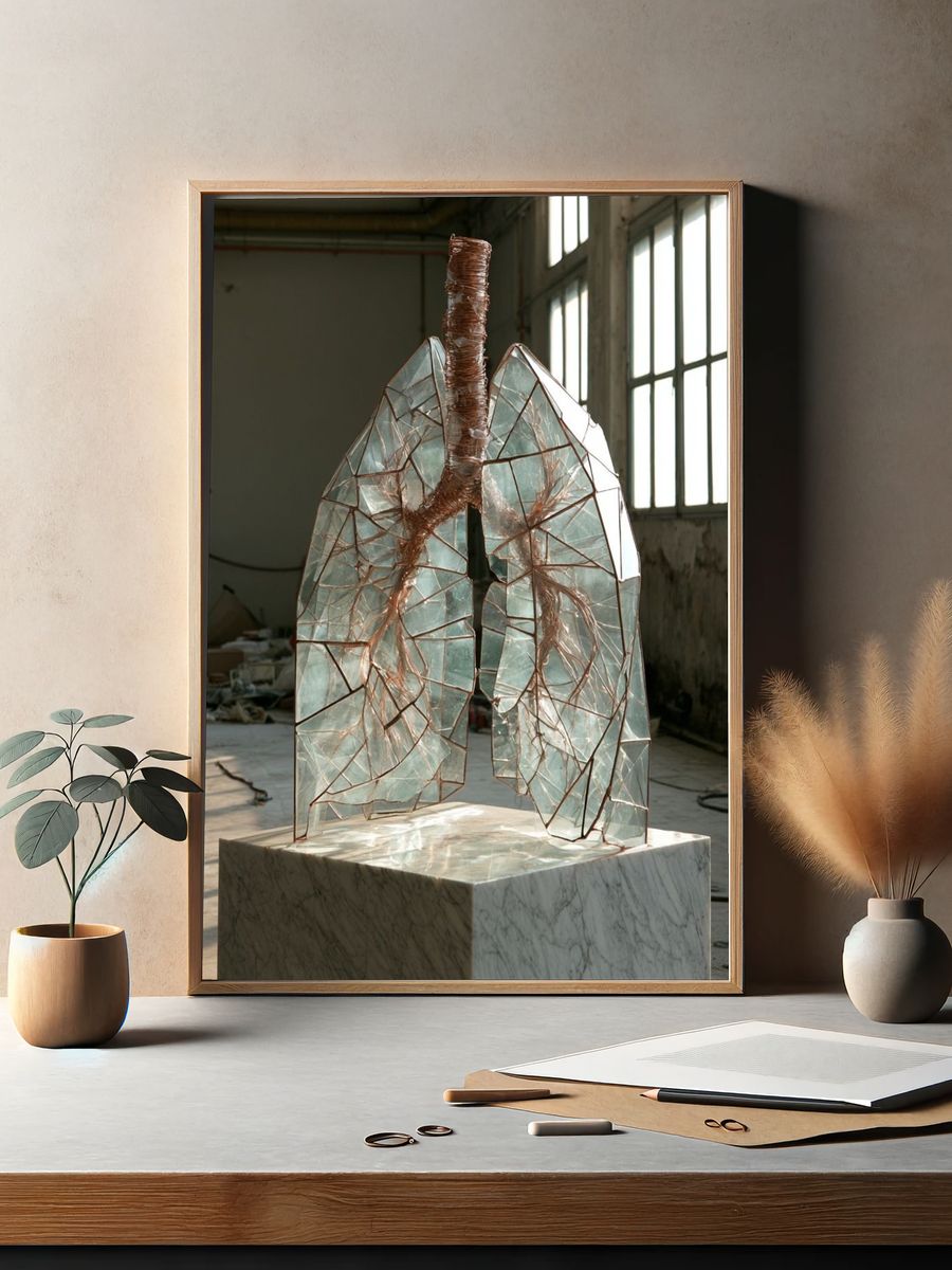 Glass Lung Sculpture Poster. — room view 2