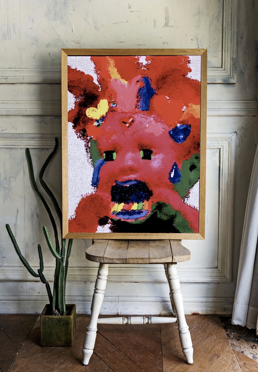 Abstract Bear Face Poster. room preview