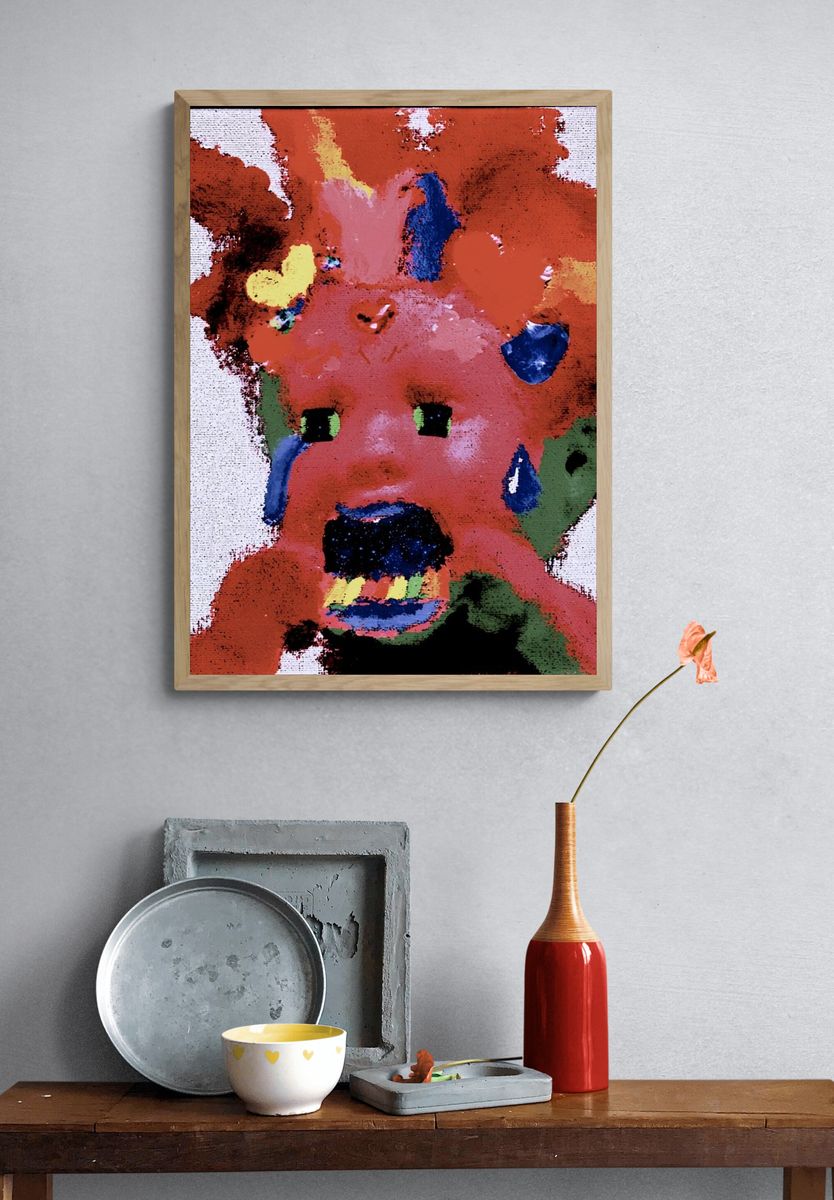 Abstract Bear Face Poster. — room view 3