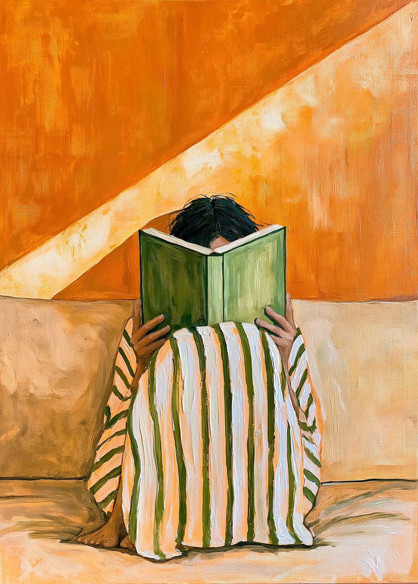 Reader in Orange Interior Poster. poster detail