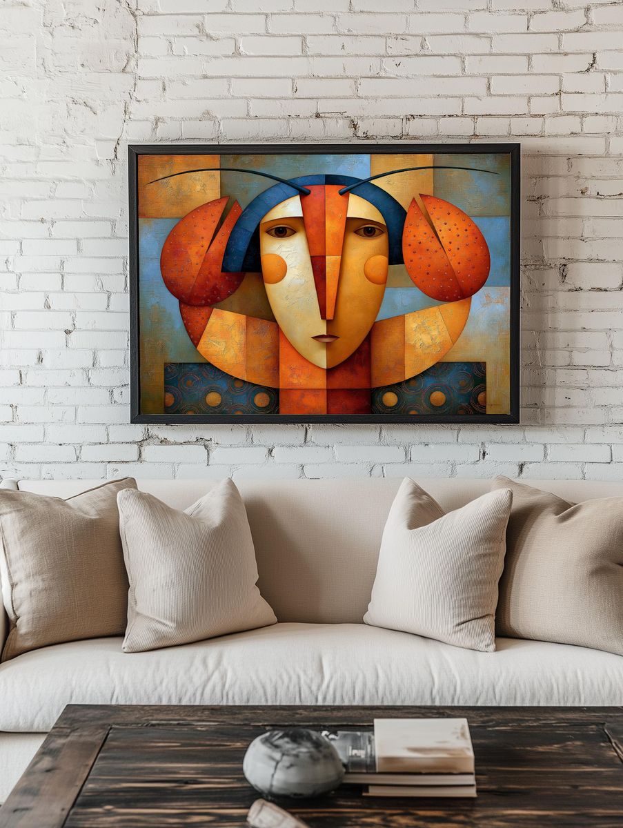 Abstract Mask Face Poster. room preview