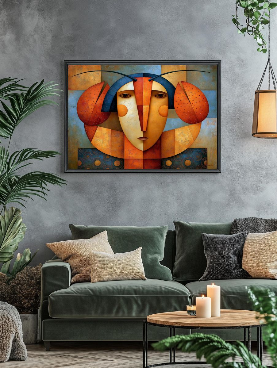 Abstract Mask Face Poster. — room view 4