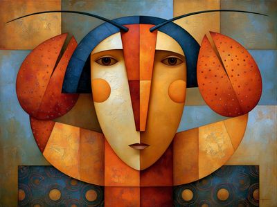 Abstract Mask Face Poster.