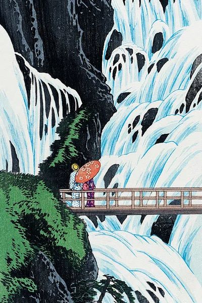 Shiragumo Waterfall Nikkō (1910) print.