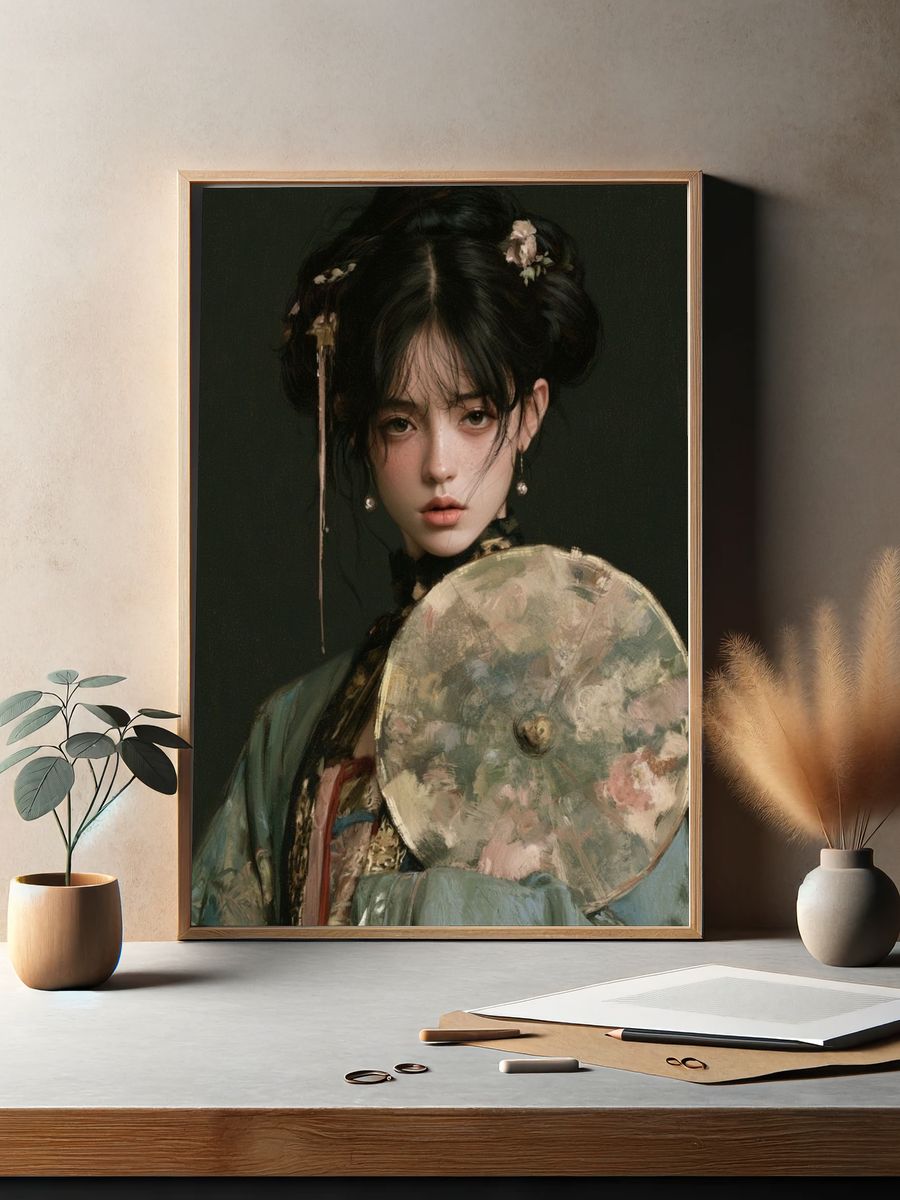 Geisha Portrait Fine-Art Poster. — room view 2