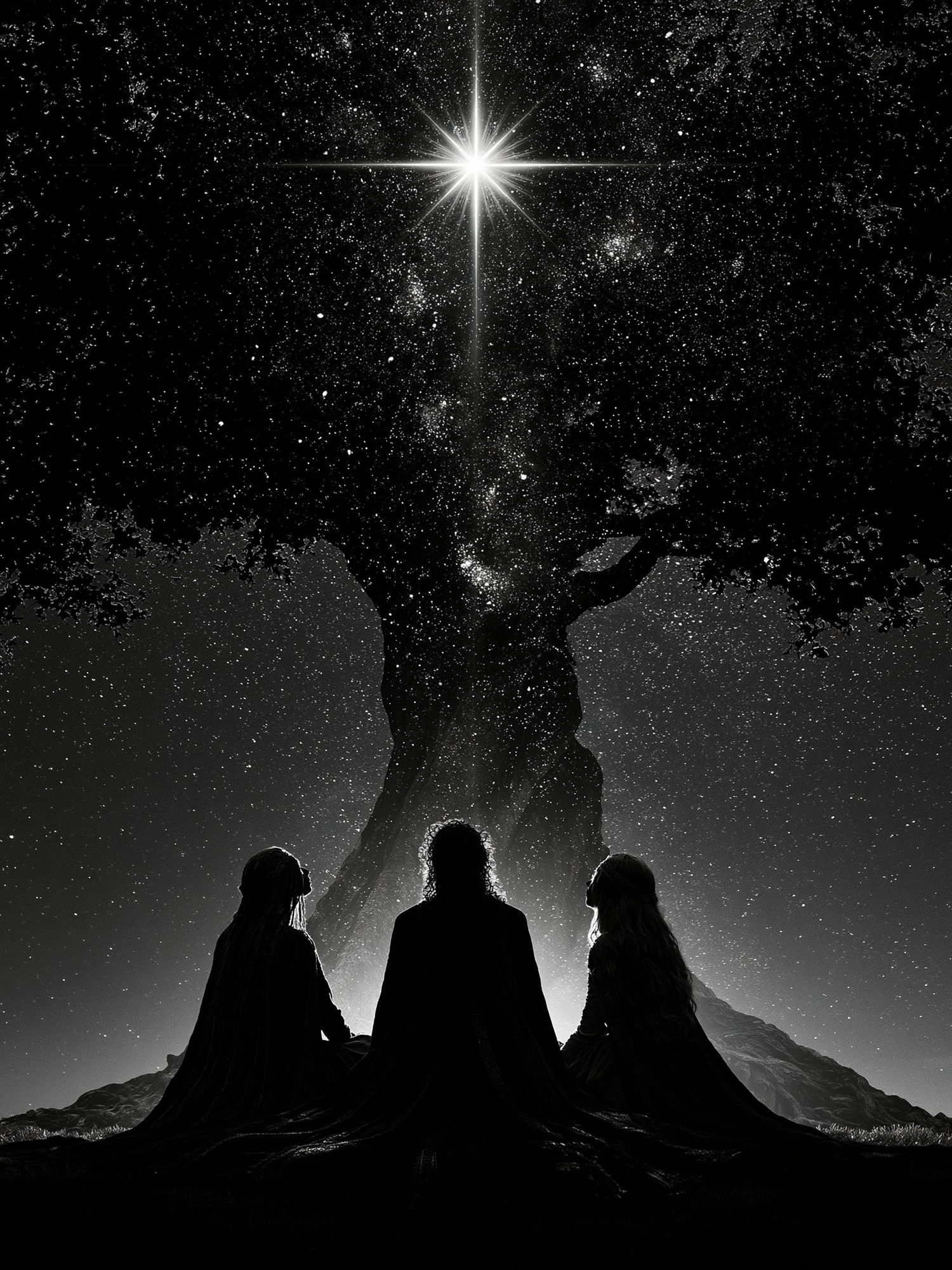 Celestial Tree Silhouette Print. poster detail