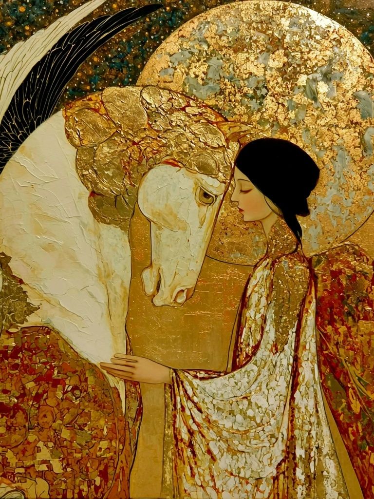 Angel and Horse Fine-Art Poster. poster detail