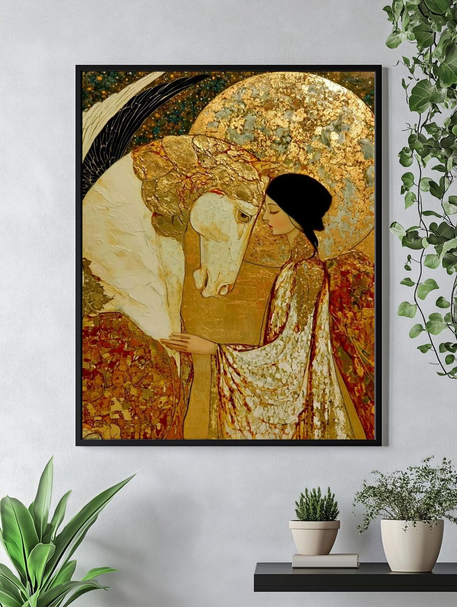 Angel and Horse Fine-Art Poster. — room view 4