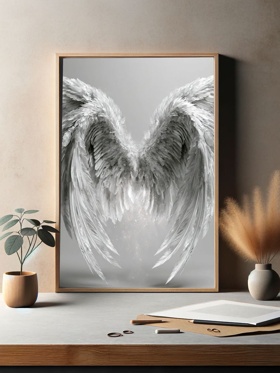 Celestial Angel Wings Print. — room view 2