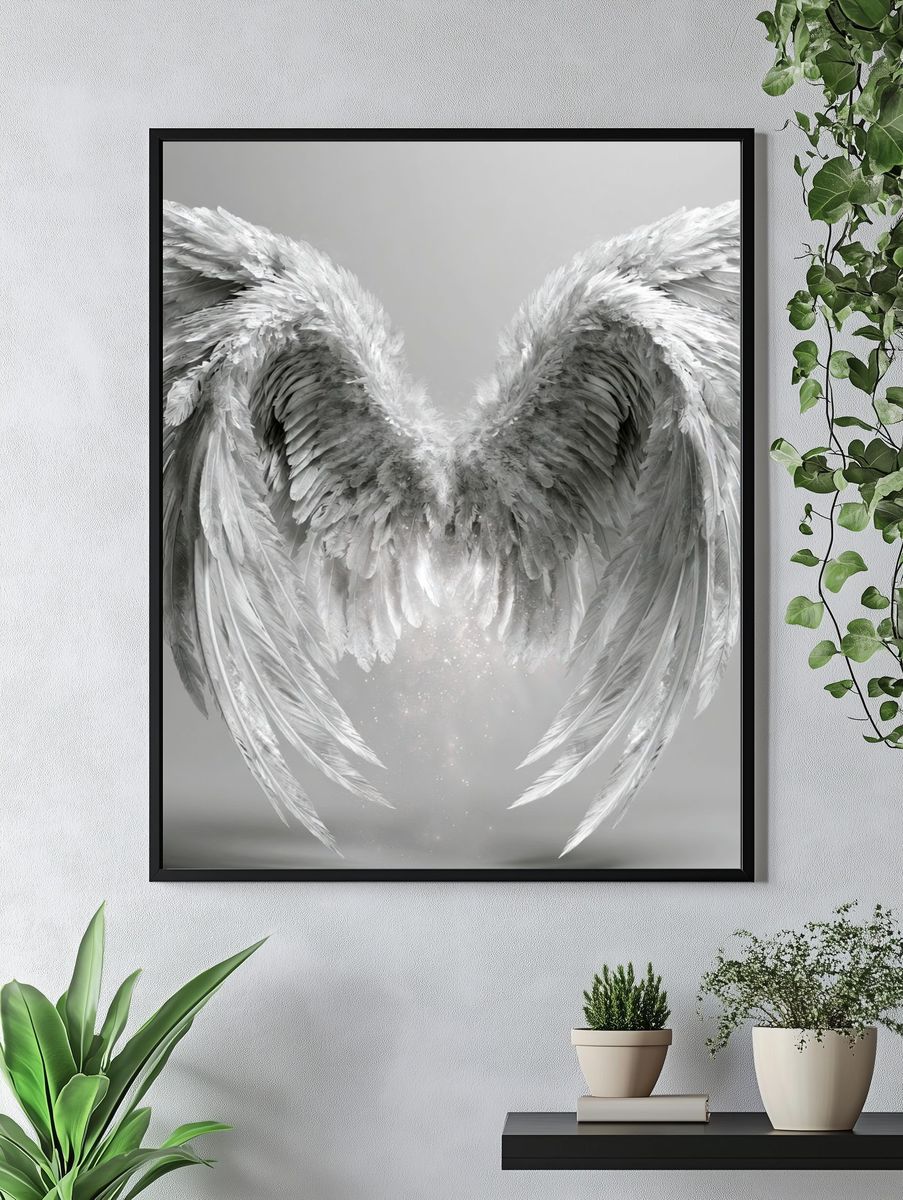 Celestial Angel Wings Print. — room view 4
