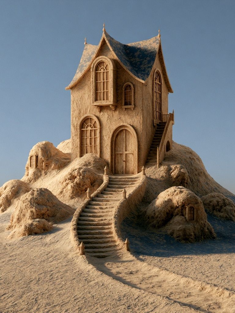 Desert House Surrealism Print. poster — fine-art art