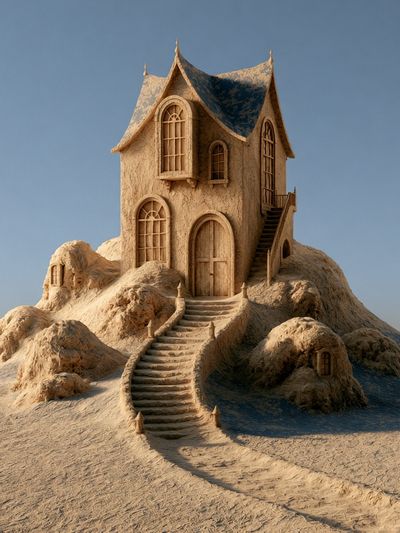 Desert House Surrealism Print.