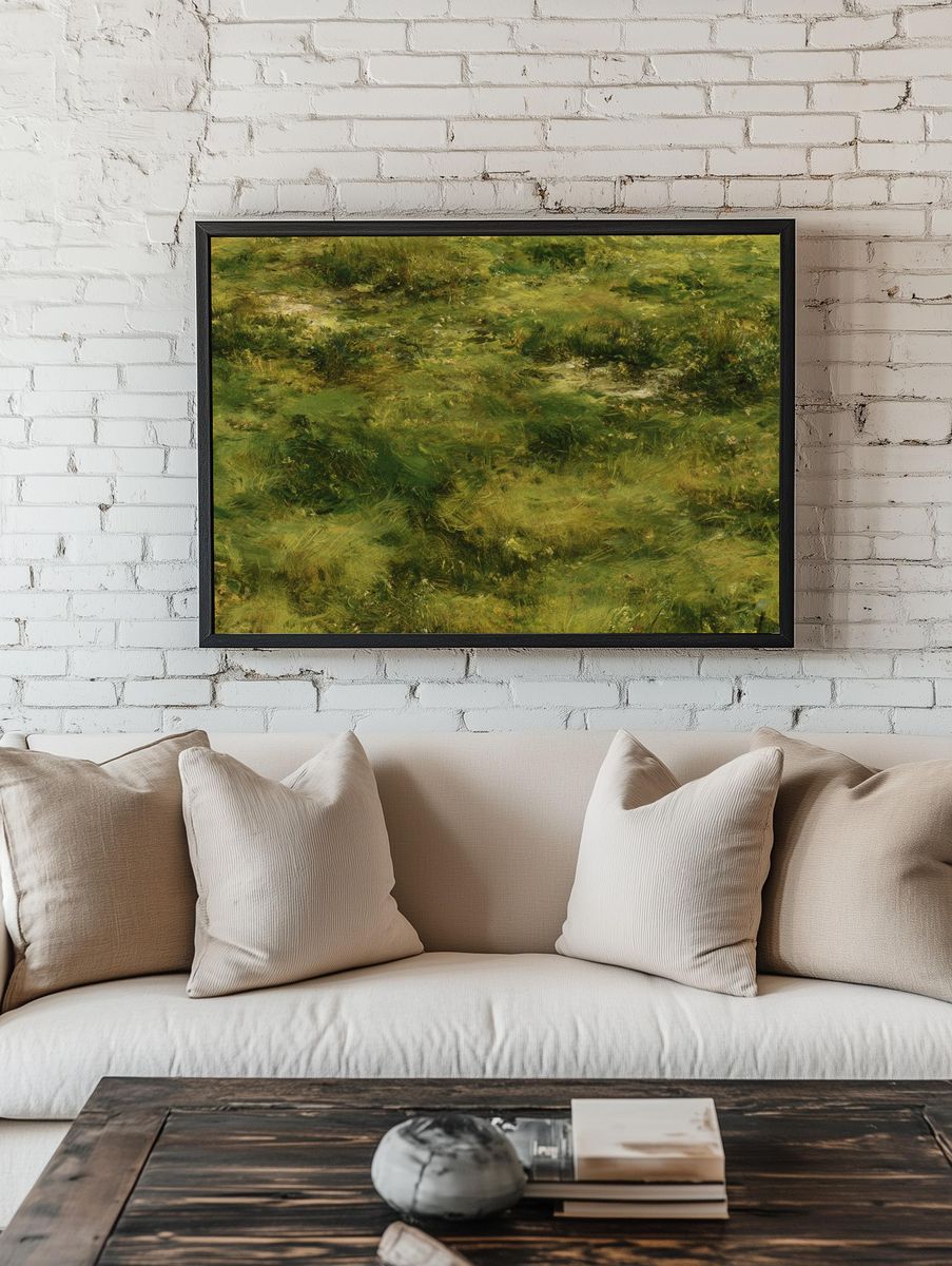 Mossy Meadow Impressionist Print. — room view 1