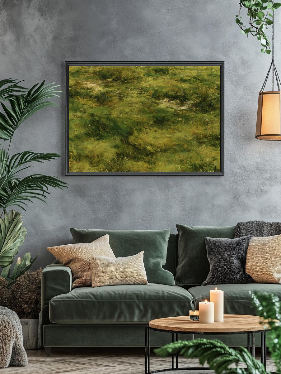 Mossy Meadow Impressionist Print. — room view 4