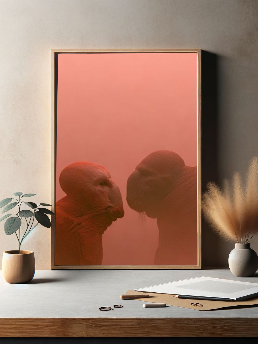 Red Monks in Mist Poster. — room view 2