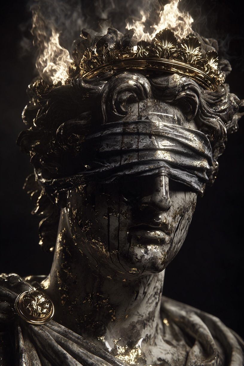 Blindfolded Marble Goddess Poster. poster — fine-art art