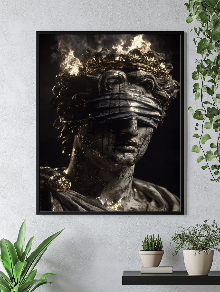 Blindfolded Marble Goddess Poster. — room view 4