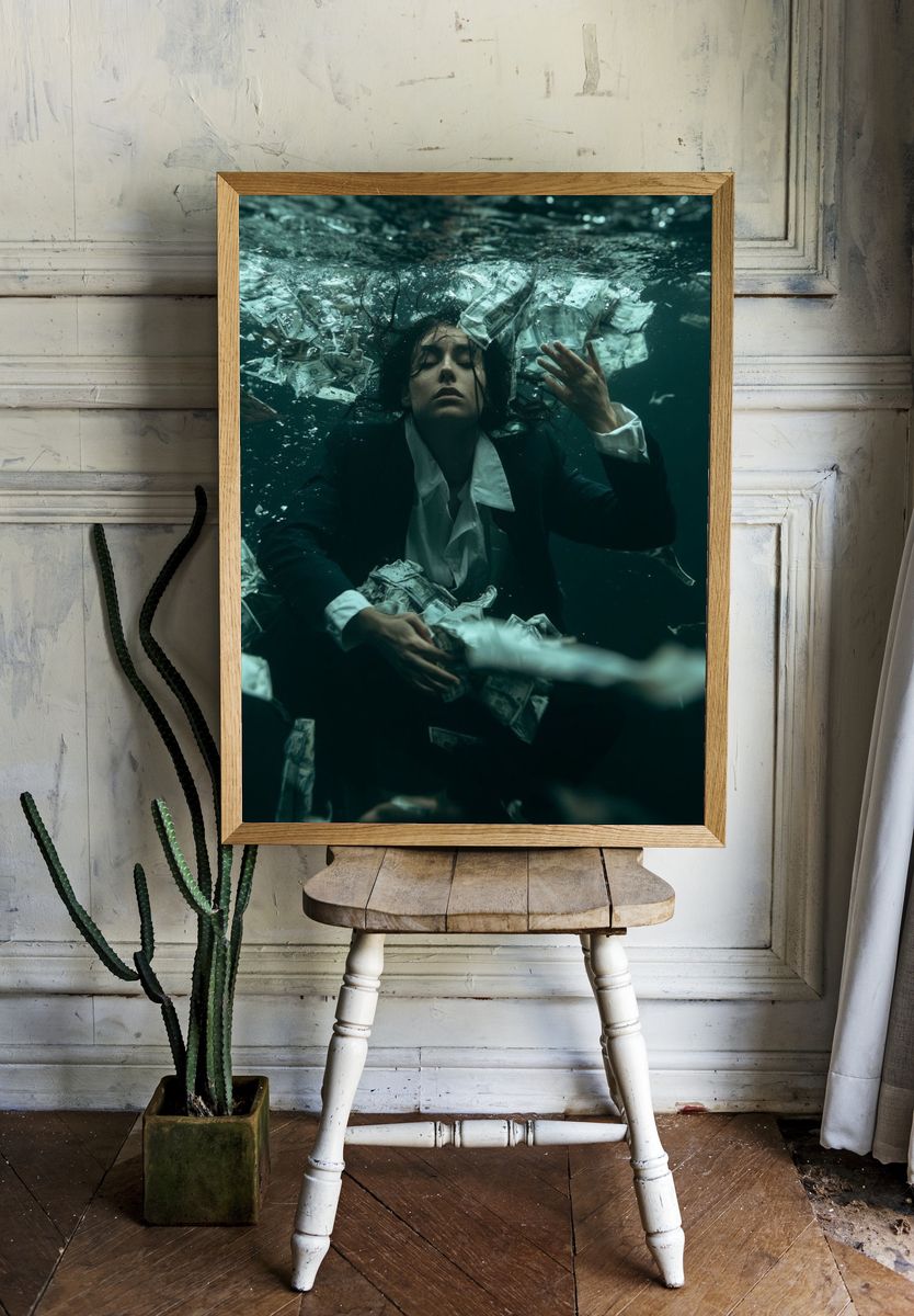 Underwater Surreal Portrait Print. — room view 1