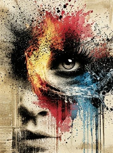 Abstract Face Expressionism Poster. poster — fine-art art