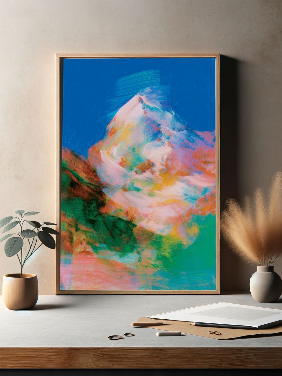 Colorful Mountain Abstract Poster. — room view 2