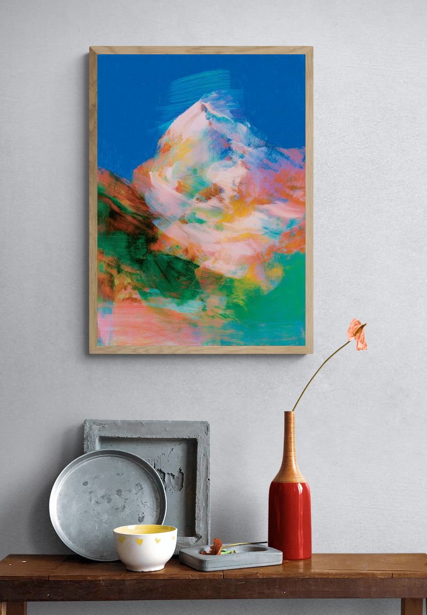 Colorful Mountain Abstract Poster. — room view 3